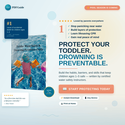 The Toddler Water Safety & Drowning Prevention Guide - PDFGuideThe Toddler Water Safety & Drowning Prevention Guide